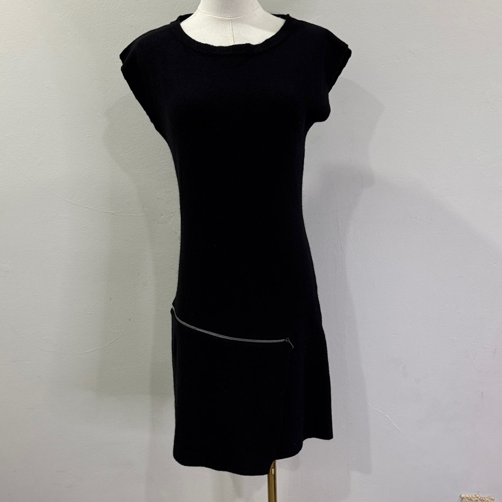🖤 Laltramoda Made in Italy Wool Blend Dress | Angora & Cashmere | Zipper Detail